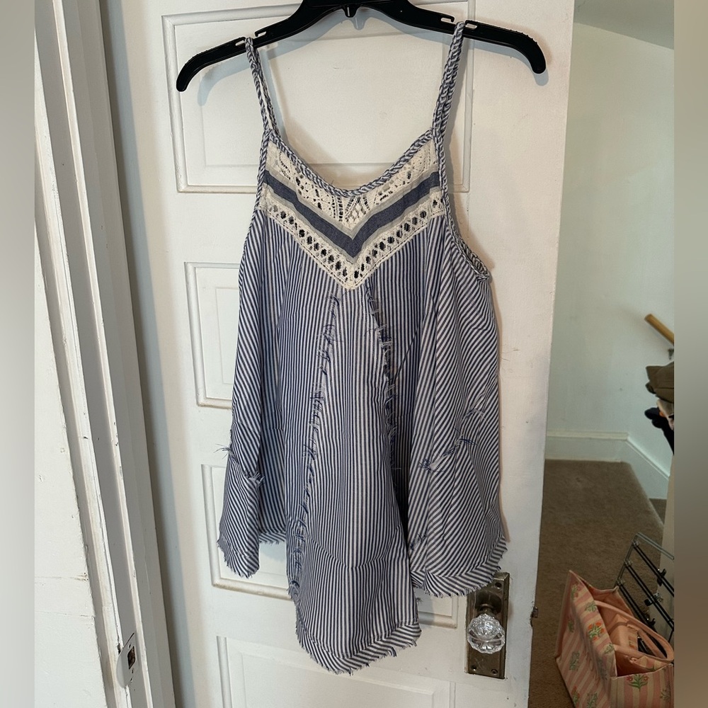 Altar'd State Blue & White Tank Top